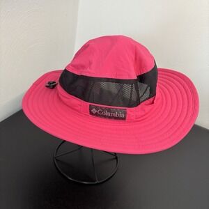Columbia Bucket Hat Youth One Size Pink Nylon Fishing Outdoor Vented Lightweight